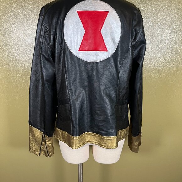 Marvel's Black Widow Jacket Women's Large Her Universe Faux Leather Cosplay 962A - Picture 4 of 9